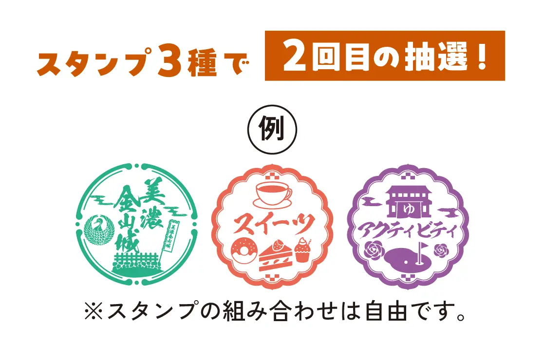 スタンプ３種で２回目の抽選！
