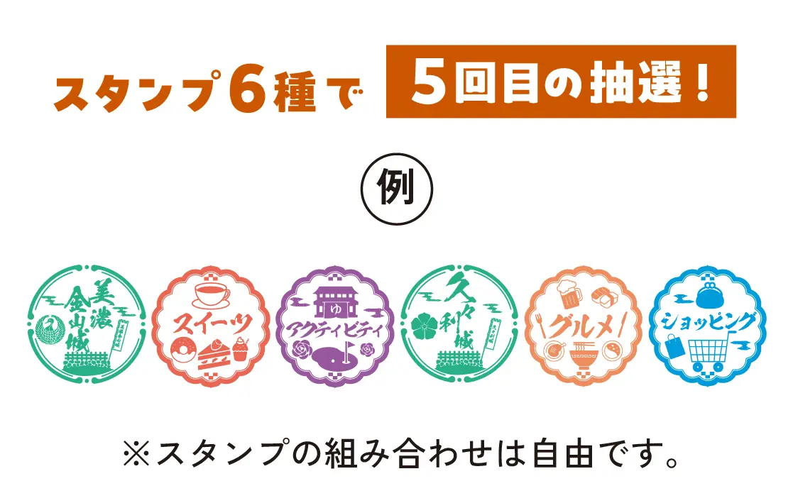 スタンプ６種で５回目の抽選！